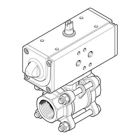 Festo Ball Valve Actuator Unit VZBA-11/2"-GG-63-T-22-F0507-V4V4T-PP60-R VZBA-11/2"-GG-63-T-22-F0507-V4V4T-PP60-R